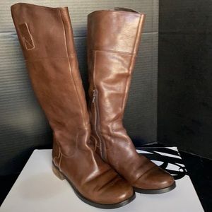 Nine West brown leather boots 6